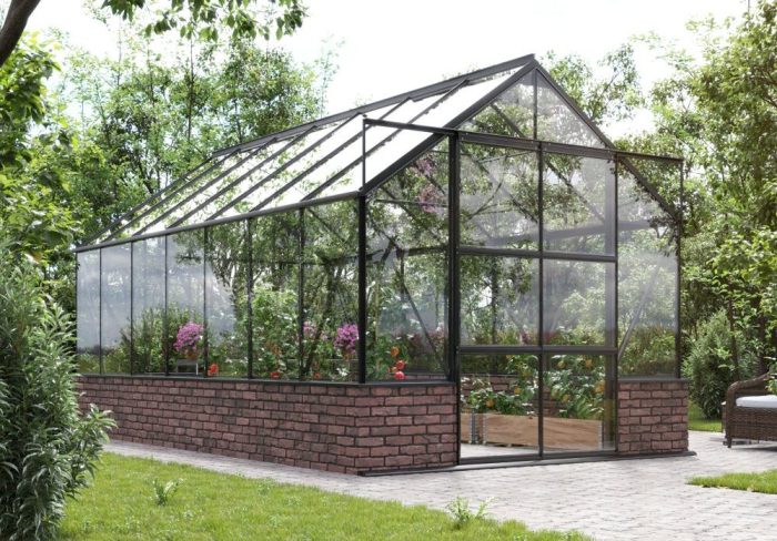 Växthus Amalthea - 11,5 m² (Prisvärt växthus med tegelgrund)