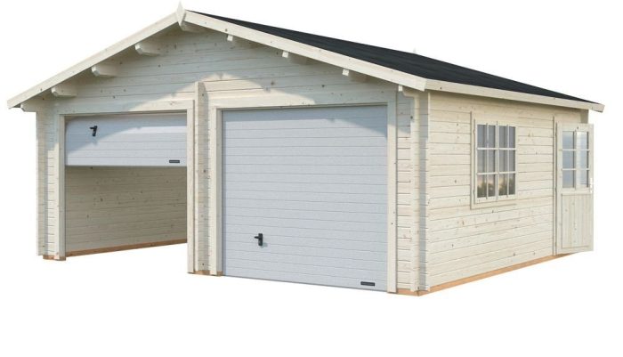 Garage Roger med takskjutport - 28,4 m² (Påkostad dubbelgarage byggsats)
