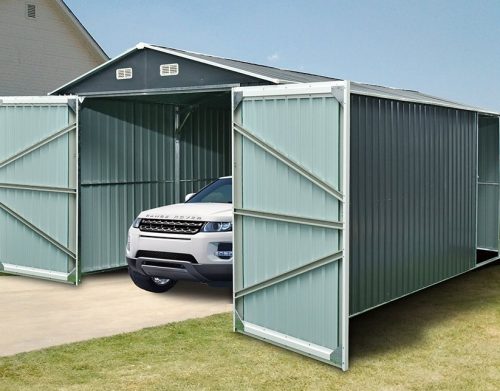 Garage av metall - 18 m² (Bra och billig garage byggsats)