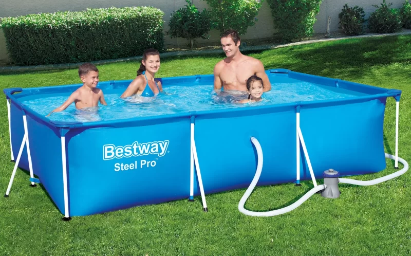 Bestway ovanmarkspool-paket 3x2m (Rektangulär ovanmarkspool)